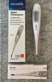 Microlife digital thermometer MT1951 Illuminated large LCD, 100% waterproof