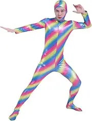 おもしろ倶楽部(omoshiro club) Costume SS03-2H Full Body Tights, Rainbow Color, 264.6 lbs (120 kg), Size with Facial Portion, Kigurumi