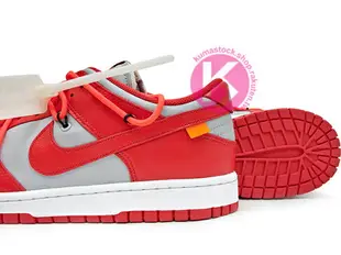 2019 高端時尚潮流 重磅壓軸 OFF-WHITE c/o Virgil Abloh x NIKE DUNK LOW LTHR / OW 灰紅 飛線 大灌籃 LEATHER (CT0856-600) !