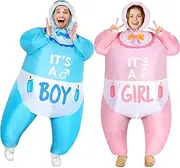 RoundFunny 2 Pcs Inflatable Baby Costume for Adults Blow up Costume Gender Reveal Baby Costume Baby Shower Halloween Cosplay