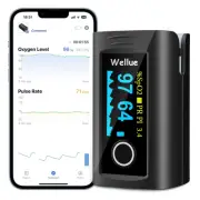 Wellue Bluetooth Pulse Oximeter Fingertip, Blood Oxygen Saturation Monitor wi...