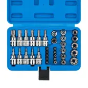 34 Pieces 3/8-Inch Drive Torx Bit Socket and E-Torx (Star) Socket Set, Cr-V E...
