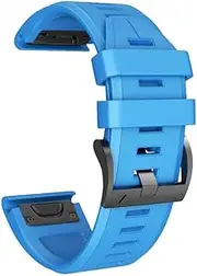 ANCOOL Compatible with Fenix 6/Fenix 7/Fenix 6 Pro/Fenix 7 Pro Bands Soft Silicone Easy Fit 22mm Watch Bands Replacement for Fenix 5/Fenix 5 Plus/Forerunner 935/945 Smartwatches (Sky Blue)