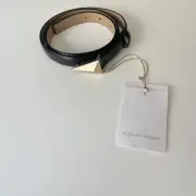 Scanlan Theodore Black Belt Gold Buckle Size Small