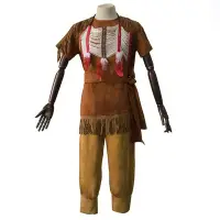 在飛比找Yahoo!奇摩拍賣優惠-萬圣節演出C服土著原始人印第安豹紋野人 cosplay服裝