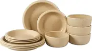 [Bloomhouse] Oprah's Favorite Things - Corsica Clay 12 Piece Stoneware Reactive Glaze Dinnerware Set - Cappuccino Cream