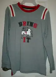 Wonder Nation Boys Crew Long Sleeve Shirt MEDIUM (8) Bring It Bull Dog