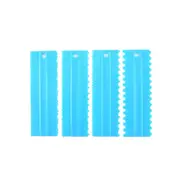 4pcs Cake Scrapers Food Grade High Durability PP Material Jagged Edged Cake Scrapers Butter Cream Spatulas Home Supplies Blue