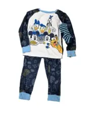 Girls' Mickey Mouse & Friends Hanukkah Pajama Set with Cozy Socks - Blue L