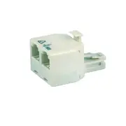 Sansai TEL-302 Modular Duplex Jack 1 Plug to 2 Sockets Wall Outlet White