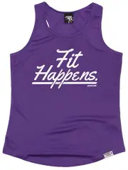 Fit Happens Womens Ladies DRY VEST singlet Gift mothers day running Gifts