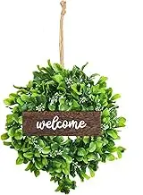 Artificial Wicker Door Wreath Realistic Soft Texture Indoor Outdoor All Season Decoration Rustic Farmhouse Porch Wedding Christmas Home Decor