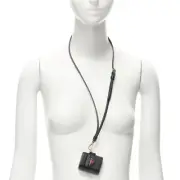 PRADA Symbole Triangle logo saffiano leather Ear Pod lanyard bag black red