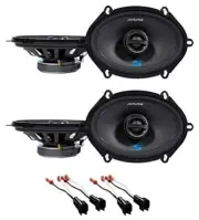 2 Alpine S-S57 5x7" Rear & Front Factory Speaker Replacement Kit For 2004-2007 M