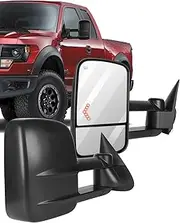 ECCPP Towing Mirrors Tow Mirrors with 2003-2007 For Chevy For GMC Silverado Sierra Pickup Truck(07 Classic Models) Power Adjusted Heated LED Turn Signal Light Black Pickup Truck Mirrors