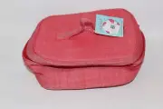 Oh Mint OHMint Red Chambray Train Case Makeup holder Cosmetics Bag New