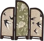 Kuntesetty Mini Decorative Folding Table Screen, Collectible Divider, Feng Shui Ornament for Countertop, Bedroom, Home Decor, Style C, as described