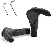TRIWONDER Bike Handlebar Grips with Horns, 2pcs Non Slip Mountain Bicycle Handlebar MTB BMX Road Bike End Grips Soft Rubber Ergonomic Design