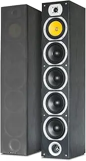 Skytronic Pair SHFT57B (Floorstanding Tower Speakers Home Cinema HiFi 1200W Max 88dB 6.5" Midrange) - Black