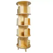 4 Layers Rotating Bookshelf Bookcase Storage Rack Floor Standing Display Holder