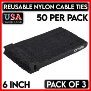 6" Reusable Cable Ties Nylon Cord Organizer Hook Loop Wire Organizer 3 Pack