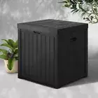 Gardeon Outdoor Storage Box Bench Seat Garden Deck Toy Tool Sheds 195L Black