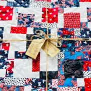 55”x55” A beautiful new handmade patchwork unfinished Patriotic quilt .