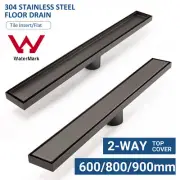 Gun Metal Grey 600/800/900mm 2 Way Tile Insert Linear Shower Grate Floor Drain