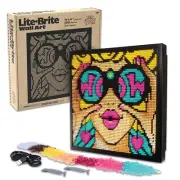 Lite Brite Wall Art POP Wow - 16" x 16" Screen, 6,000 Mini Pegs, 3 HD Designs...