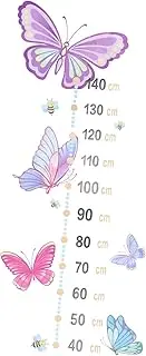 ERINGOGO 2 Sheets Kids Growth Height Chart Decal Removable Wall Sticker Butterfly Pattern Perfect for Nursery Rooms