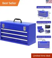 Durable Water-Resistant Metal Tool Box with EVA-Lined Drawers - 3 Drawers