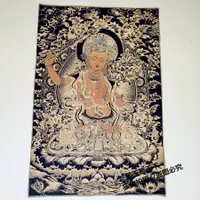 在飛比找樂天市場購物網優惠-西藏織錦布畫絲織刺繡畫 蘇繡 黑金文殊菩薩像 密宗佛像掛畫