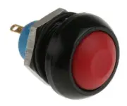 Apem PUSH BUTTON SWITCH 5A Momentary SPST IP67, Panel Mount, Solder RED