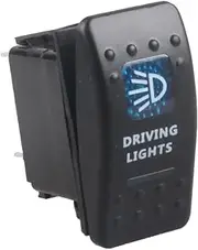 E Support 12V 20A Bar Push Button Rocker Toggle Switch Blue LED Driving Light Car