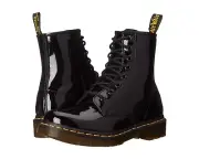 Dr. Martens Women's 1460 W 8-Eye Black Patent Leather Lace Up Boots Retail $170!