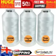 Thread Polyester Machine Embroidery Thread Huge Spool 5000M 3 Set White Colors