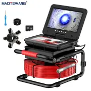 Sewer Drain Inspection Camera Pipe Endoscope 50M Meter Counter 10" Video Camera