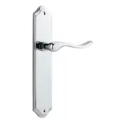 Iver Stirling Door Lever Handle on Shouldered Backplate Polished Chrome
