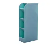 Desktop Makeup Brushes Pen Pencil Storage Box Cosmetics Organizer Holder Case-Blue