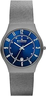 [SKAGEN DENMARK] Men's Grenen Three-Hand Date Watch With Steel Mesh or Leather Band