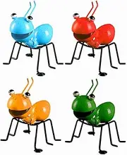 Metal Ants Garden Decor Insect Ornaments Indoor or Outdoor Garden Yard Art Wall Sculptures 4 PCS Set