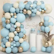 134Pcs Blue Balloon Wreath Arch Kit - Birthday Anniversary Engagement And Wedding - Indoor / Outdoor Party Decoration