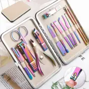 15X Nail Clippers Kit Manicure Pedicure tool Set Stainless Cuticle Grooming✄Case