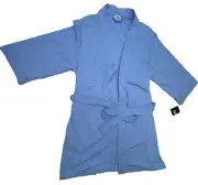 Kim Rogers ROBE + Pockets Women's Medium 3/4 Sleeve Light Blue Cotton Belted