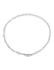 [SALLY SKOUFIS] Shadow Chain Necklace with Sapphire in Silver