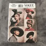 Vogue 7464 Vintage Hat Sewing Pattern 1930s 1940s Style Retro Hats Uncut OS