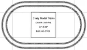 Bachmann E-Z Track HO Scale Double Oval #16 Basic Train Track Set - 44" X 80"