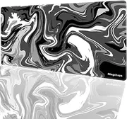 XL Gaming Mouse Pad, Desk Mat 600x300mm Big Mouse Pad with Non-Slip Base and Stitched Edge for Mice, Laptop (6030 AbstractBlackWhiteLiquidWaves)