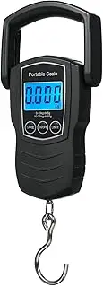 [Generic] Daseeme 75Kg/165Lb Digital Luggage Scale for Travel Fishing Scale with 1.5M Measuring Tape Suitcase Scale Can Kg/Lb/Jin/Oz 4 Units Switched Luggage Weight Scale with Hook