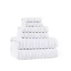 Textured Zero Twist 6-Piece White Solid Cotton Towel Set
